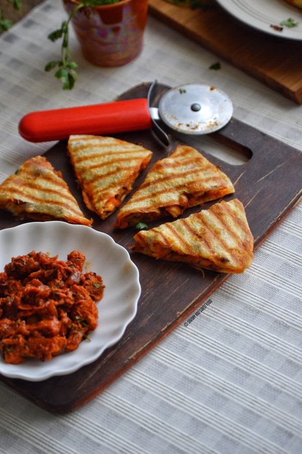 Butter Chicken Quesadillas Savory&SweetFood