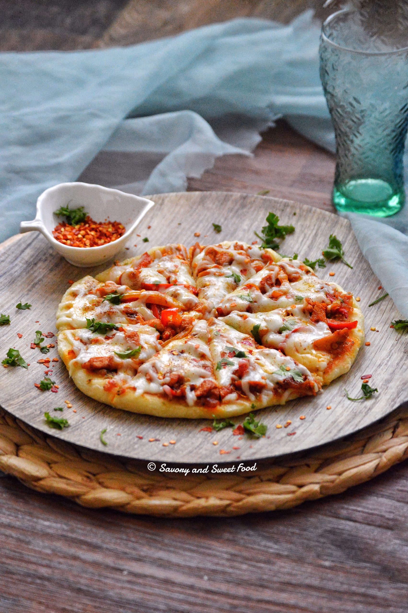 Stove-Top Chicken Fajita Pizza - Savory&SweetFood