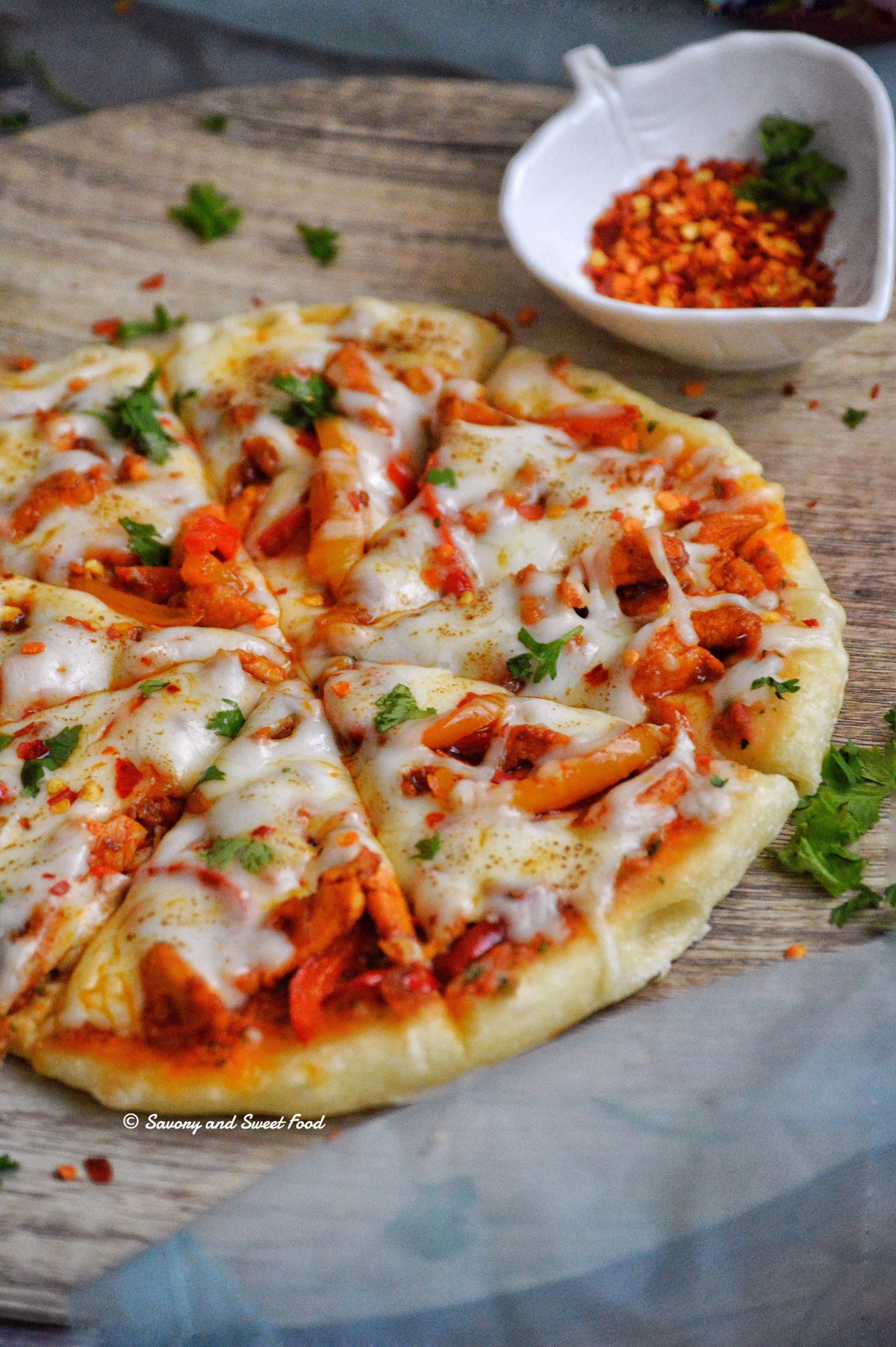 Stove-Top Chicken Fajita Pizza - Savory&SweetFood