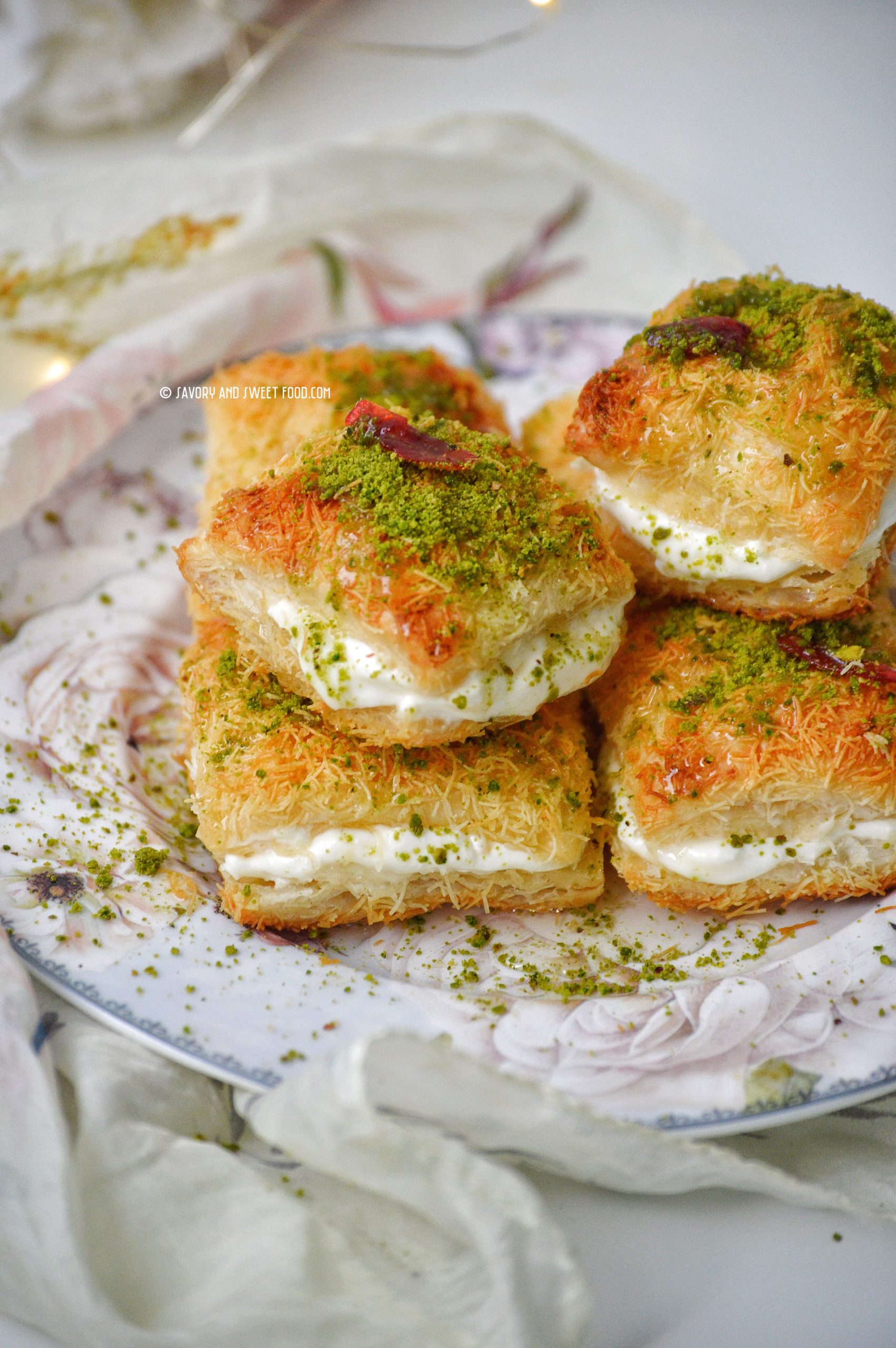 Mini Kunafa Cream Puffs Savory Sweetfood