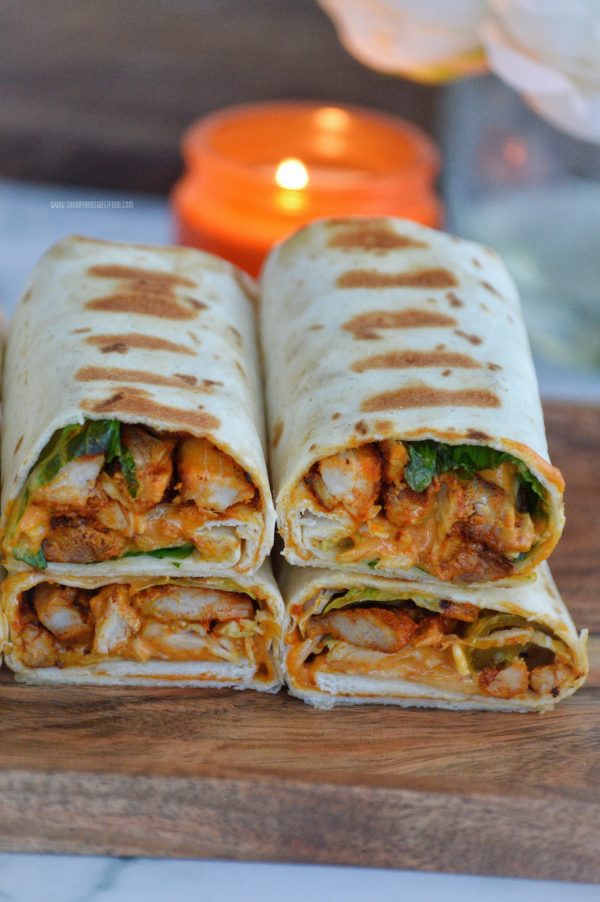 Chicken Kebab Wraps with Special Spicy Sauce Savory&SweetFood